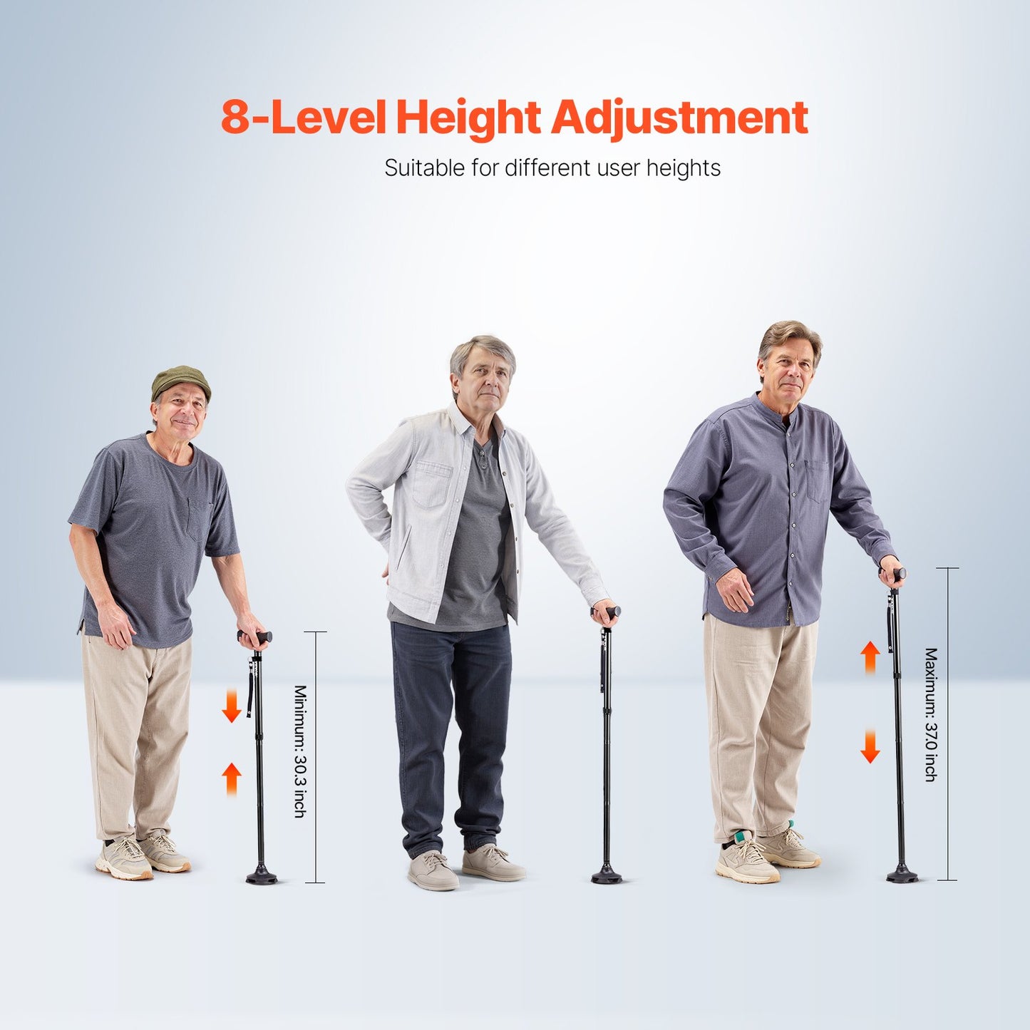 Adjustable Lightweight Aluminum Walking Cane