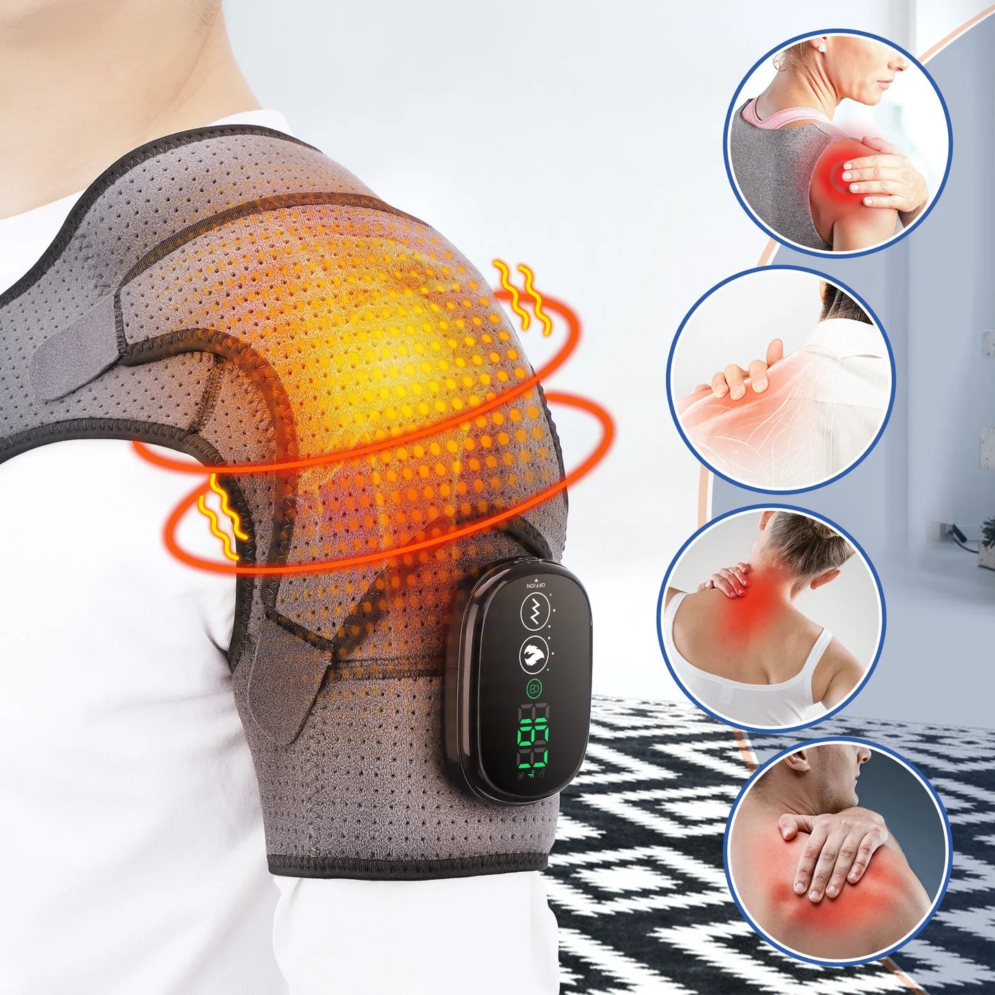 The Ning 021 Ergonomic Shoulder Vibration Massager