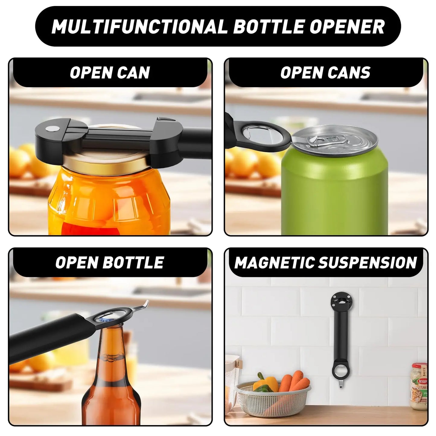 The Ultimate 6-in-1 Stainless Steel Multifunctional Opener
